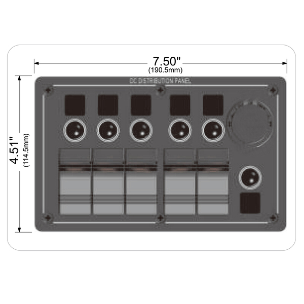 Bulldog Winch 5-Switch Voltmeter Panel w/Breakers 20267